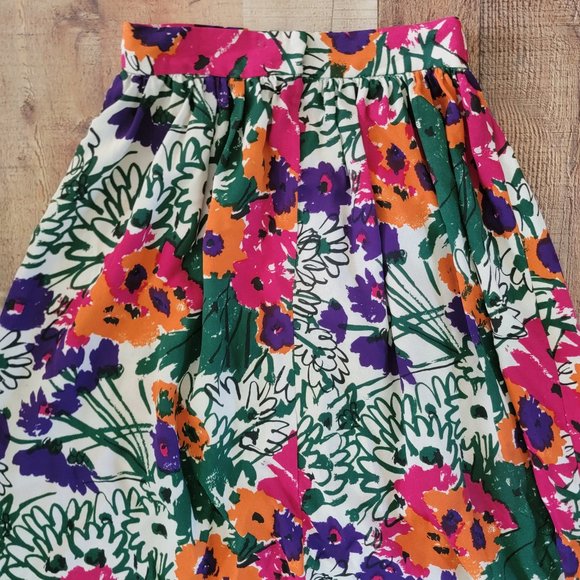 Vera Neumann Vivid Floral Long Skirt - Picture 3 of 14